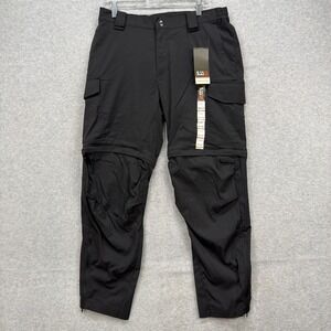 511 Tactical Pants Mens 34x30 Black Bike Patrol Zip Off Convertible Cargo Shorts